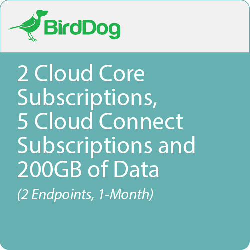 BirdDog 2 Cloud Core + 5 Connect + 200GB Data Bundle (1-Month)