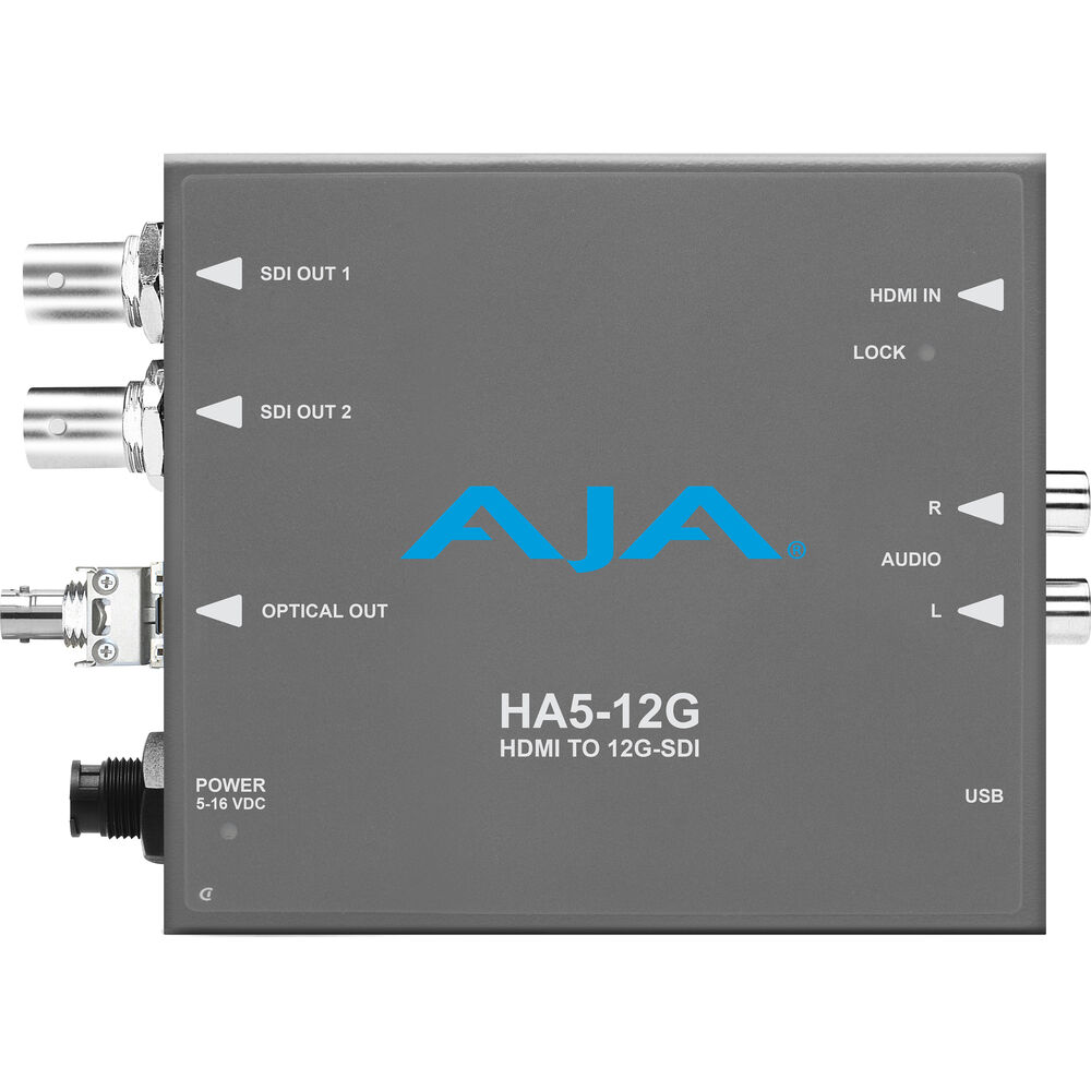 AJA HDMI 2.0 to 12G-SDI Converter with Single-Channel 12G ST Transmitter and Power Supply