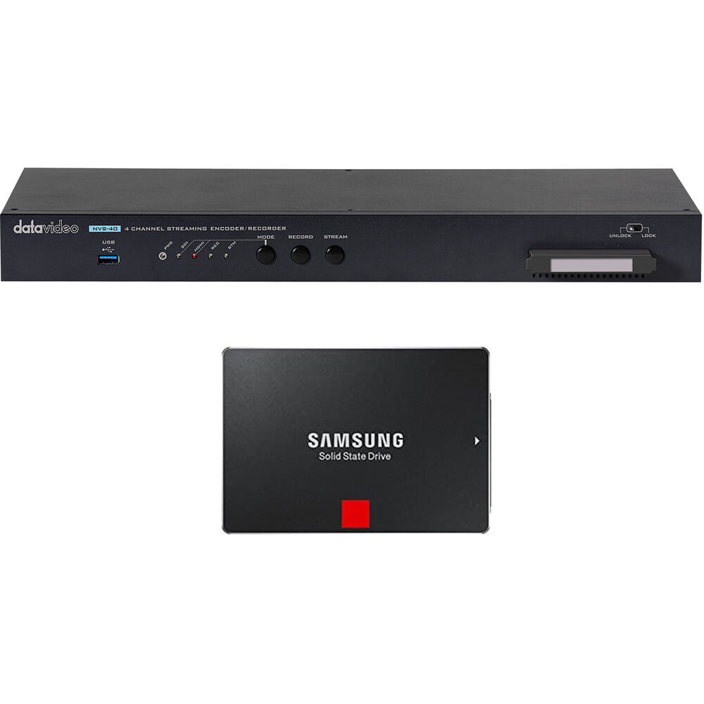 Datavideo 4-Channel Streaming Encoder and Recorder with 256GB SSD (1 RU)