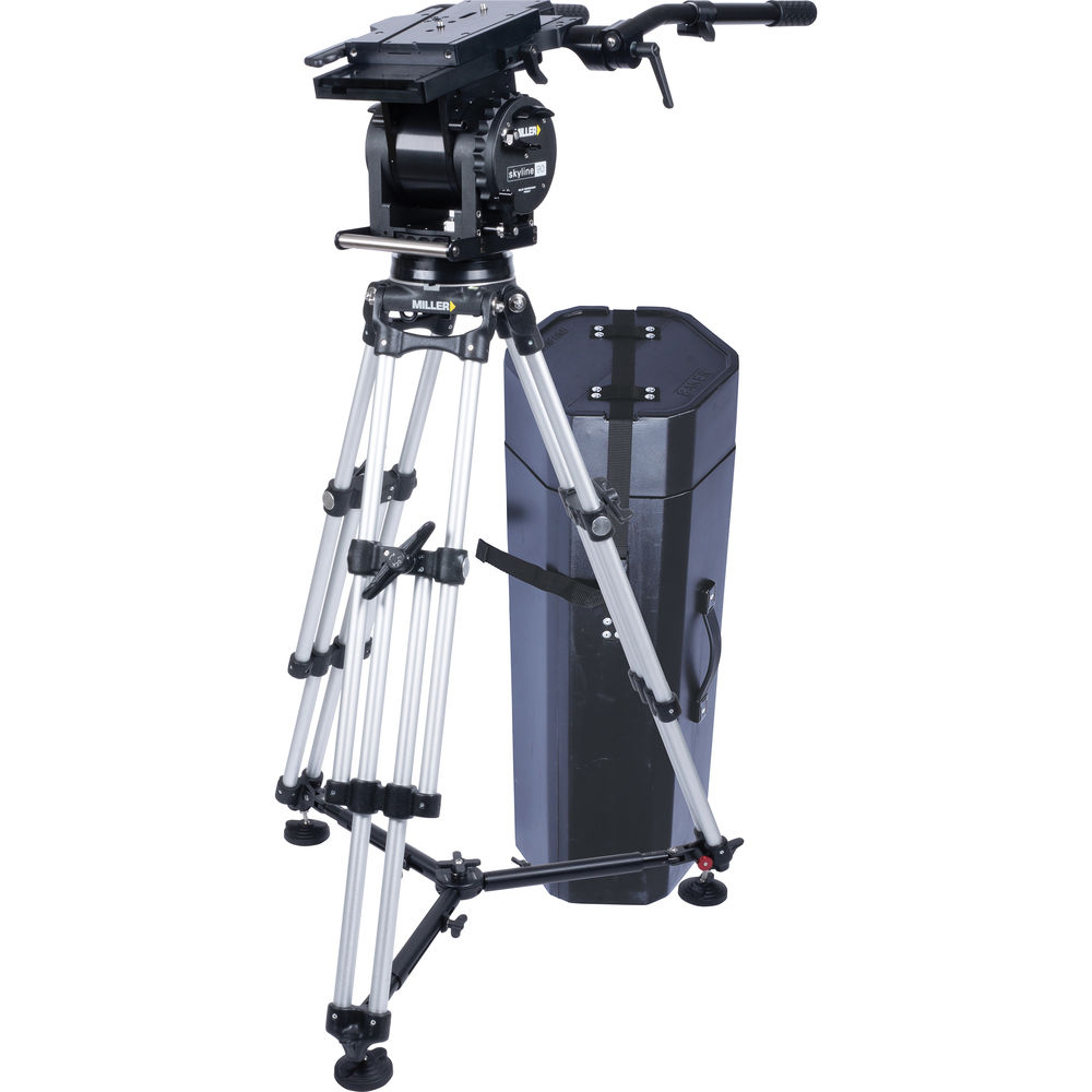 Miller Skyline 90 HD 1-Stage Alloy Tripod System with Off-Ground Spreader & Two Cases