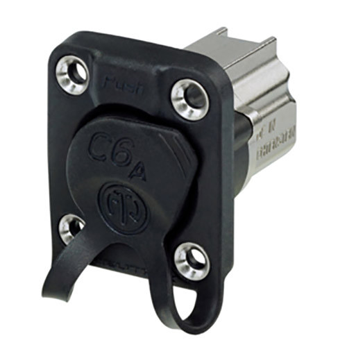 Neutrik CAT6A RJ45 Female Panel Connector with Shielded D-Shape Housing and Rubber Sealing