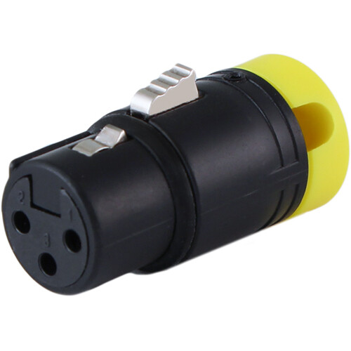 Cable Techniques Low-Profile Right-Angle XLR 3-Pin Female Connector (Large Outlet, A-Shell, Yellow Cap)