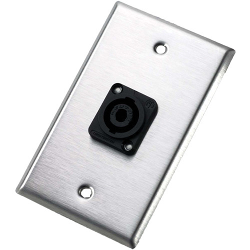 Neutrik 104L Single Gang Wall Plate with NL4MP 4-Pole Chassis Connector