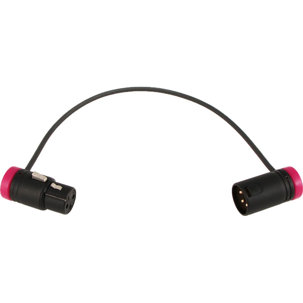 Cable Techniques Low-Profile, 3-Pin XLR Female to 3-Pin XLR Male Adjustable-Angle Cable (Purple Caps, 10")