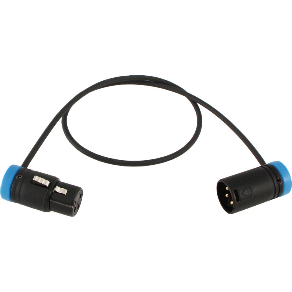 Cable Techniques Low-Profile, 3-Pin XLR Female to 3-Pin XLR Male Adjustable-Angle Cable (Blue Caps, 24")