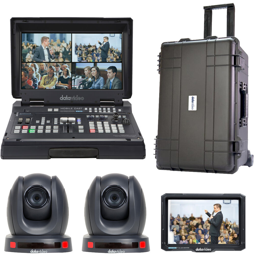 Datavideo HS-1600T Mark II Portable Web Production Studio with 2 x PTZ Cameras & Case (Black)