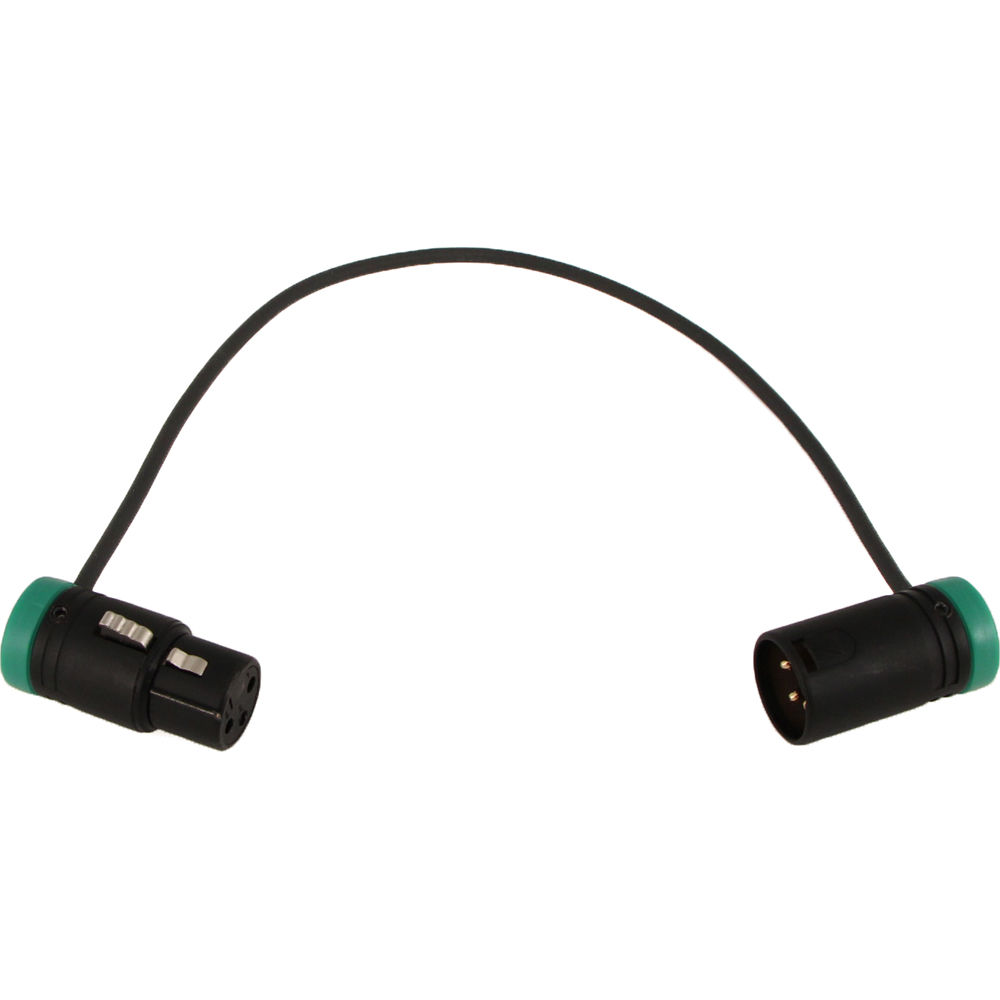 Cable Techniques Low-Profile, 3-Pin XLR Female to 3-Pin XLR Male Adjustable-Angle Cable (Green Caps, 10")