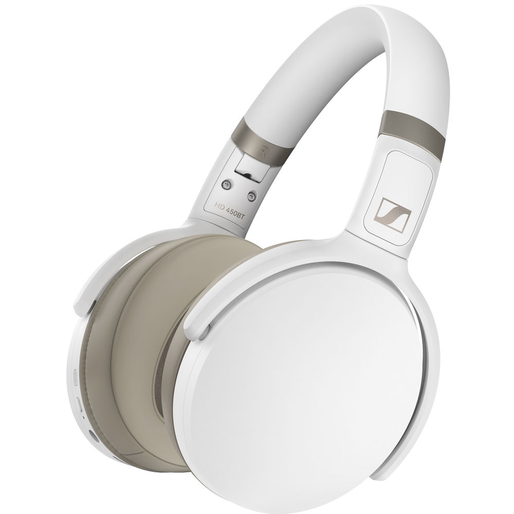 Sennheiser HD 450BT Noise-Canceling Wireless Over-Ear Headphones (White)