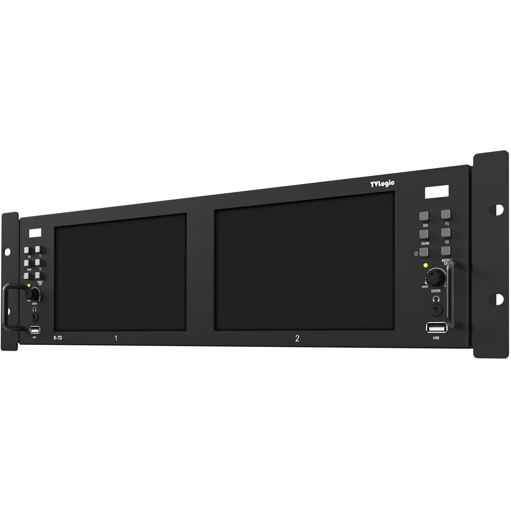 TVLogic Dual 7" LCD UHD 4K Ready Rackmount Monitors