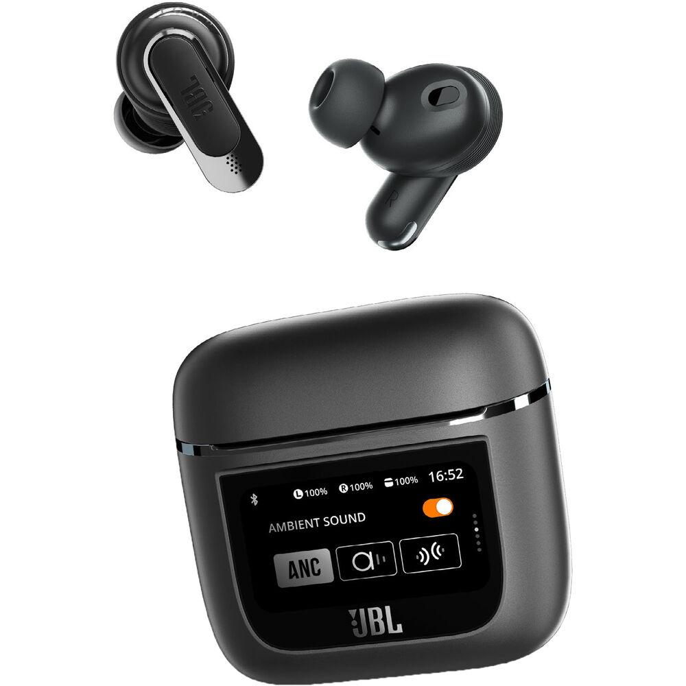 JBL Tour Pro 2 Noise-Canceling True Wireless In-Ear Earbuds with Smart Case (Black)