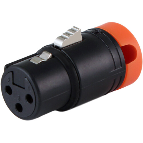Cable Techniques Low-Profile Right-Angle XLR 3-Pin Female Connector (Large Outlet, A-Shell, Orange Cap)