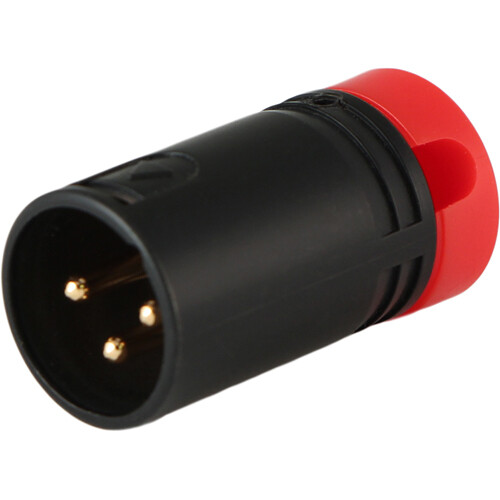 Cable Techniques Low-Profile Right-Angle XLR 3-Pin Male Connector (Large Outlet, A-Shell, Red Cap)