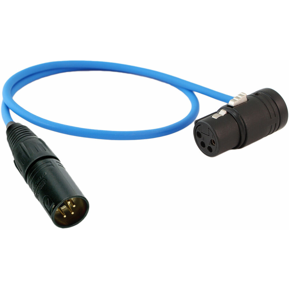 Cable Techniques 18" XLR-4M to Low-Profile XLR-4F DC Cable for Cedar DNS/Zaxcom Fusion Deva/Sound Devices MD-4