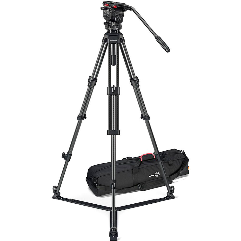 Sachtler System FSB 6 Mk II Sideload and 75/2 Carbon Fiber Tripod Legs with Ground Spreader and Bag
