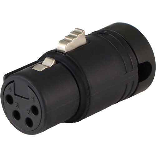 Cable Techniques Low-Profile Right-Angle XLR 4-Pin Female Connector with Adjustable Exit (Large Outlet)