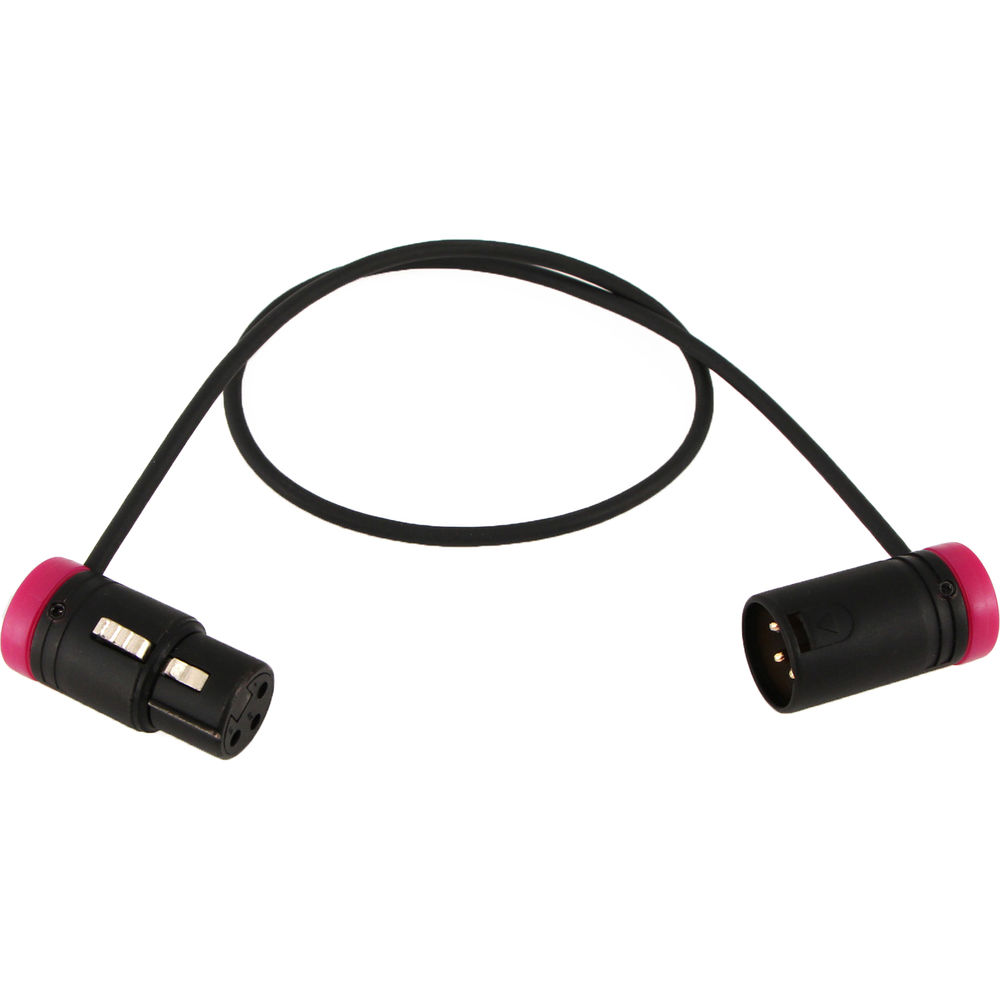 Cable Techniques Low-Profile, 3-Pin XLR Female to 3-Pin XLR Male Adjustable-Angle Cable (Purple Caps, 24")