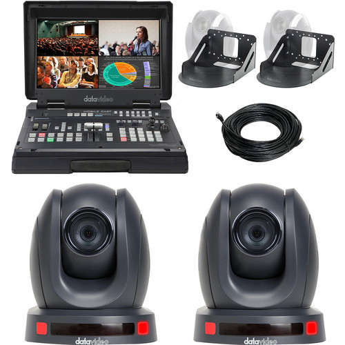 Datavideo EZ Streaming Package C with 2 x PTZ Cameras and Portable Streaming Studio