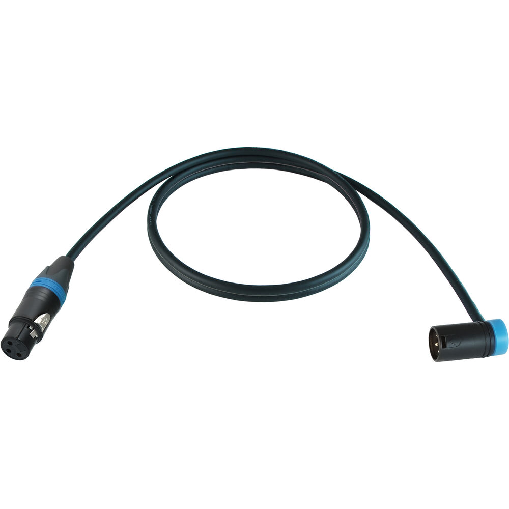 Cable Techniques Straight XLR Female to Low-Profile Right-Angle XLR Male Stage & Studio Mic Cable (Blue Ring/Cap, 6')
