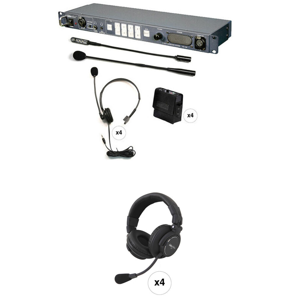 Datavideo ITC100HP2K ITC-100 Wired Intercom System with Four HP-2A Headsets Kit
