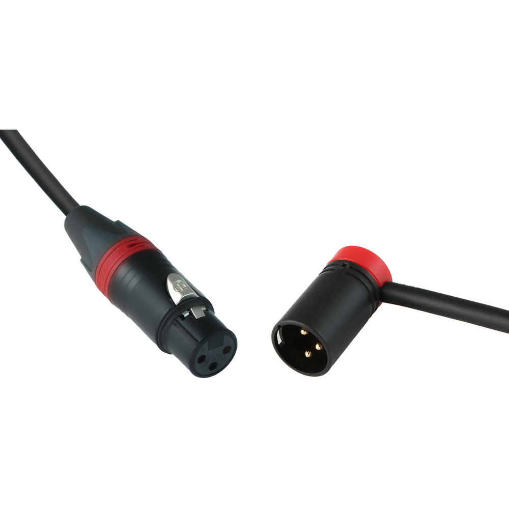 Cable Techniques Straight XLR Female to Low-Profile Right-Angle XLR Male Stage & Studio Mic Cable (Red Ring/Cap, 6')