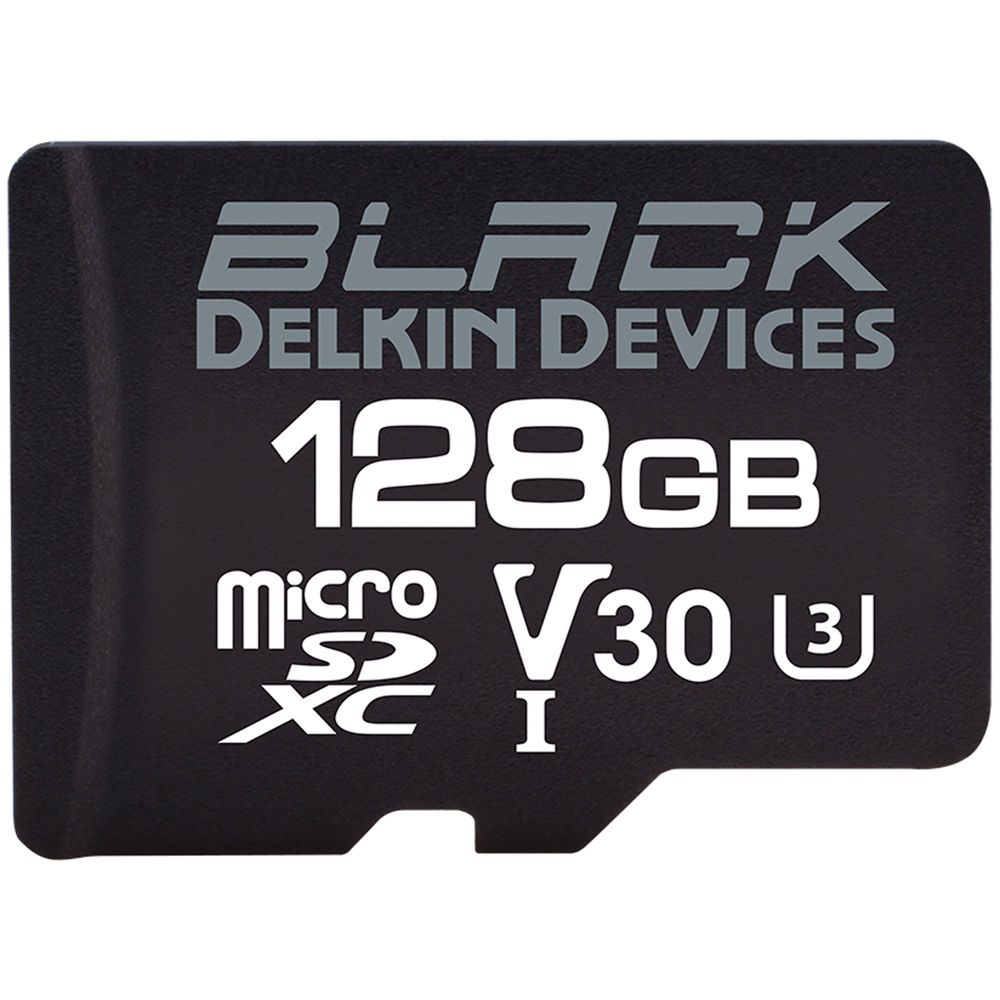 Delkin Devices 128GB BLACK UHS-I microSDXC Memory Card with SD Adapter