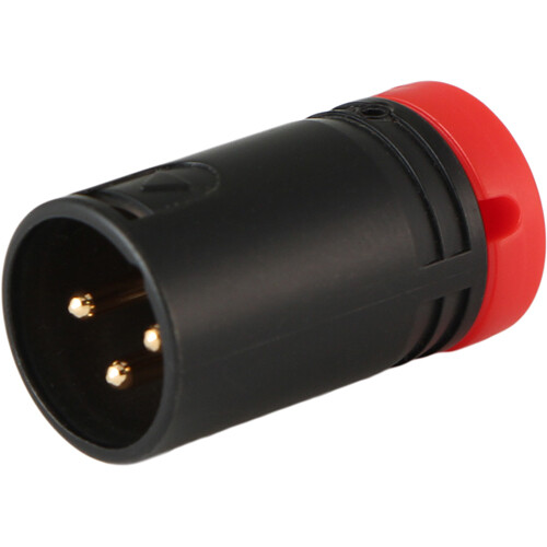 Cable Techniques Low-Profile Right-Angle XLR 3-Pin Male Connector (Standard Outlet, A-Shell, Red Cap)
