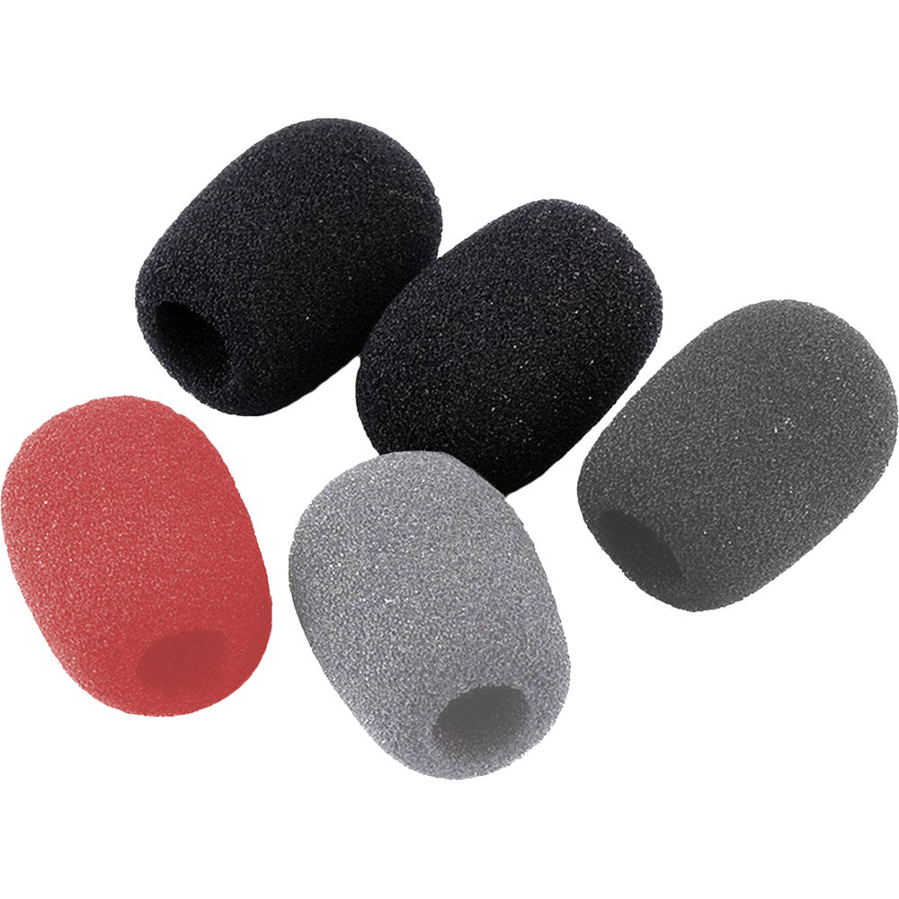 Zoom WSL-1 Windscreens for LMF-2 Lavalier Microphone (Black/Red/Gray, 5-Pack)