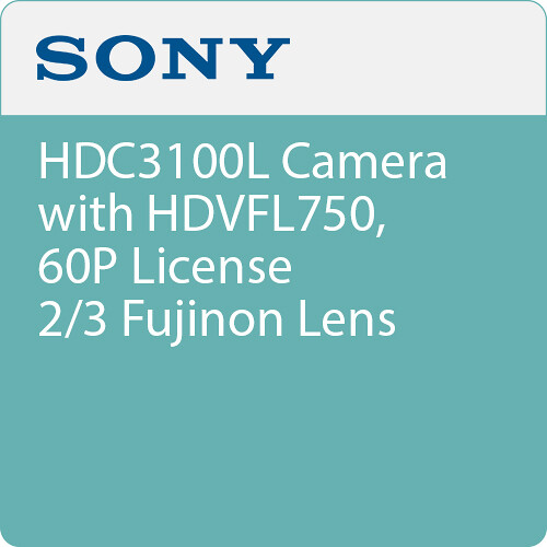 Sony HDC-3100L 2/3" CMOS Broadcast Camera Kit with 20x Fujinon Lens, L750 EVF & 60p License