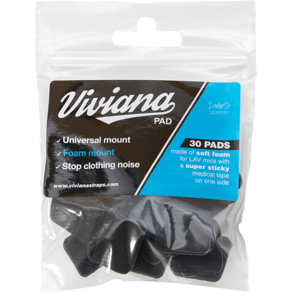 Viviana Pads Soft Foam Mounts for Lavalier Microphones (30-Pack, Black)