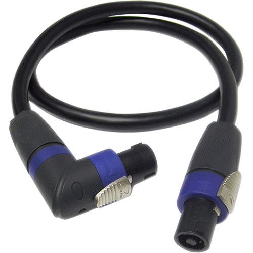Canare CA4S11RAS1 4S11 Star Quad Four-Conductor Speaker Cable with Right-Angle to Straight Speakon Connector (1')