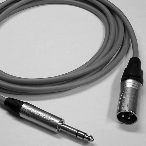 Canare Star Quad 3-Pin XLR Male to 1/4 TRS Male Cable (Gray, 1')