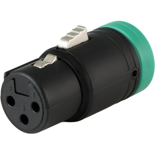 Cable Techniques Low-Profile Right-Angle XLR 3-Pin Female Connector (Standard Outlet, B-Shell, Green Cap)