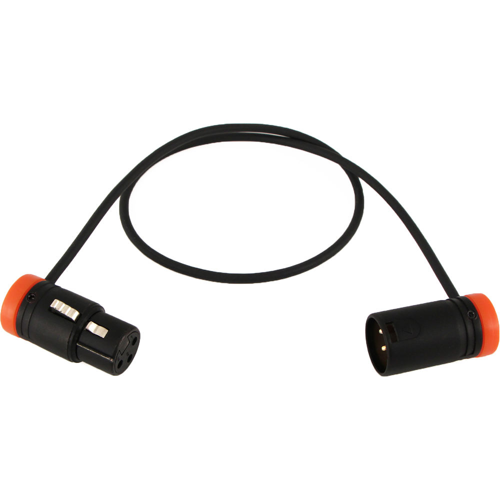Cable Techniques Low-Profile, 3-Pin XLR Female to 3-Pin XLR Male Adjustable-Angle Cable (Orange Caps, 24")