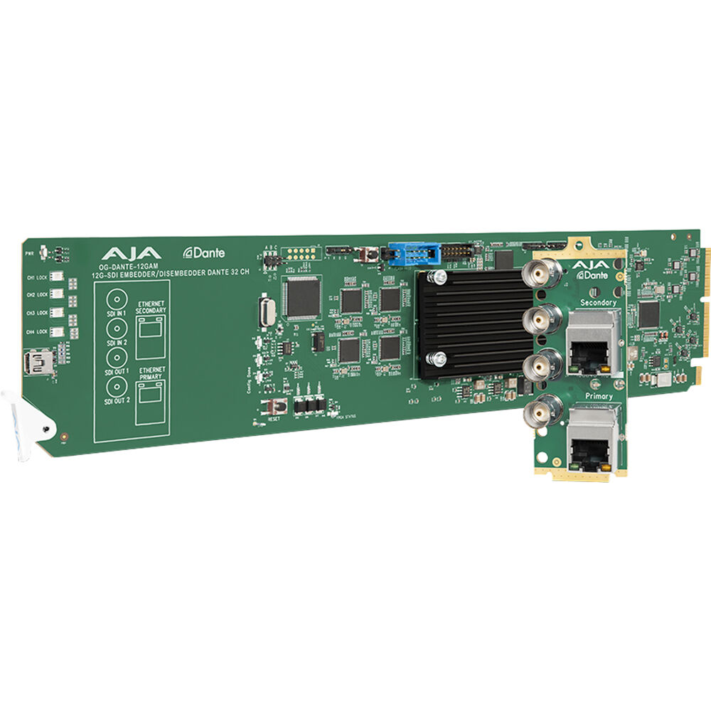 AJA openGear 12G-SDI/Dante 64-Channel Embedder/Disembedder Card