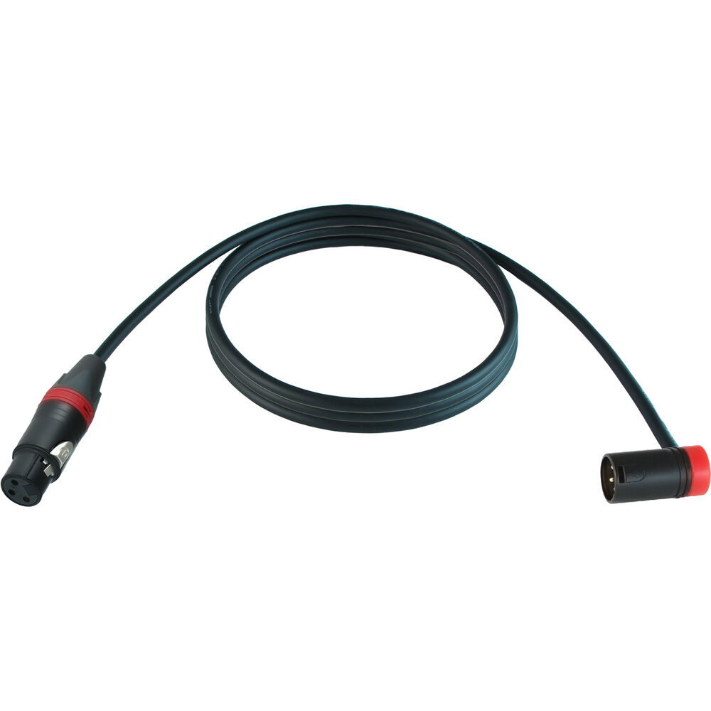 Cable Techniques Straight XLR Female to Low-Profile Right-Angle XLR Male Stage & Studio Mic Cable (Red Ring/Cap, 10')