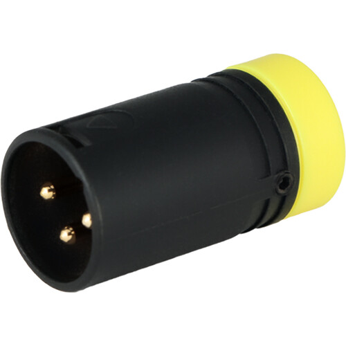 Cable Techniques Low-Profile Right-Angle XLR 3-Pin Male Connector (Large Outlet, B-Shell, Yellow Cap)